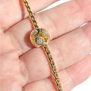 New .925/18k Sunflower Charm and Bracelet